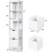 Bathroom Cabinet Tower with 2 Storage Drawers and 3 Shelves in White Wood Finish